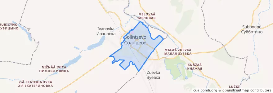 Mapa de ubicacion de городское поселение Солнцево.