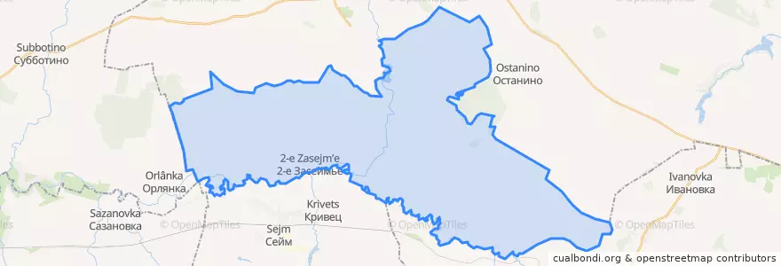 Mapa de ubicacion de 2-й Засеймский сельсовет.