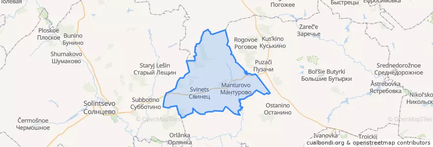 Mapa de ubicacion de Мантуровский сельсовет.