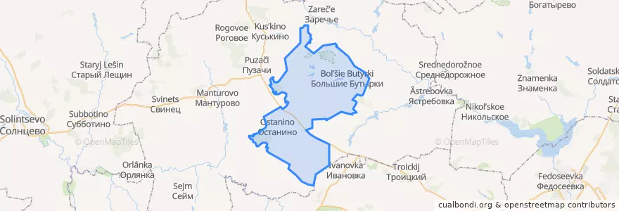 Mapa de ubicacion de Останинский сельсовет.
