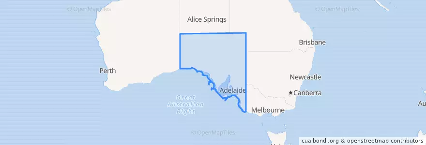 Mapa de ubicacion de جنوب أستراليا.