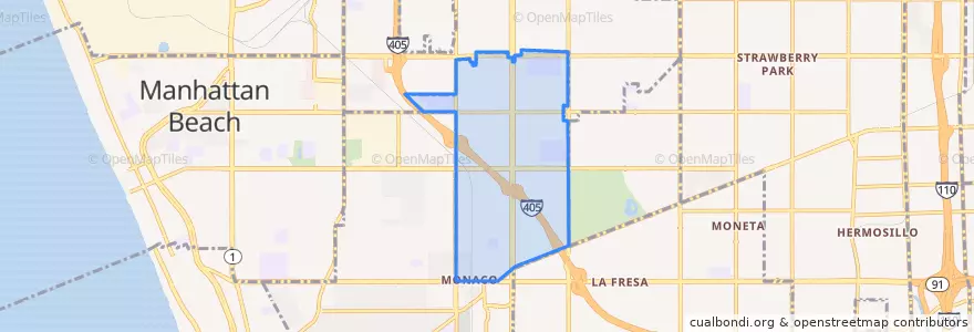 Mapa de ubicacion de Lawndale.