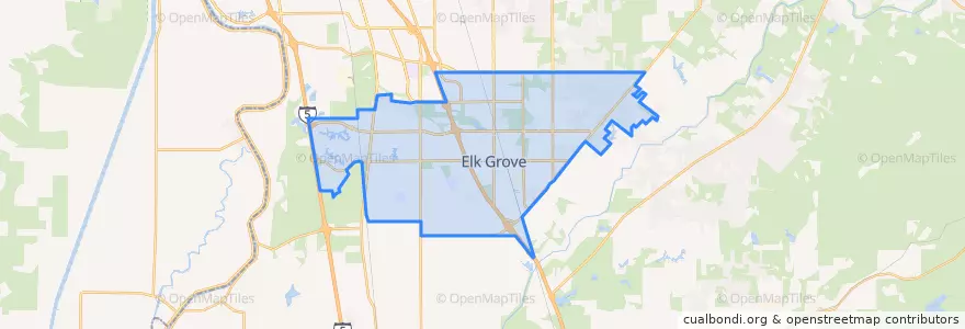 Mapa de ubicacion de Elk Grove.