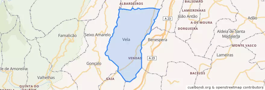 Mapa de ubicacion de Vela.