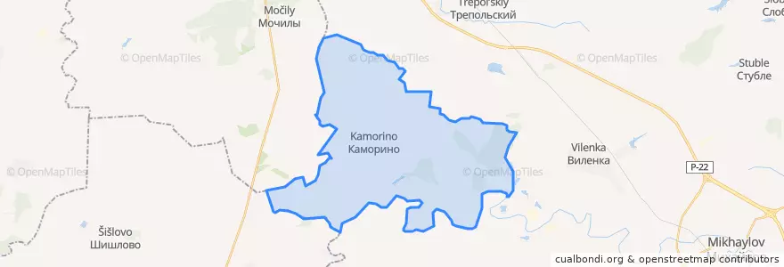 Mapa de ubicacion de Каморинское сельское поселение.