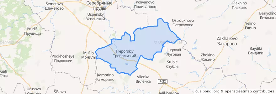 Mapa de ubicacion de Трепольское сельское поселение.