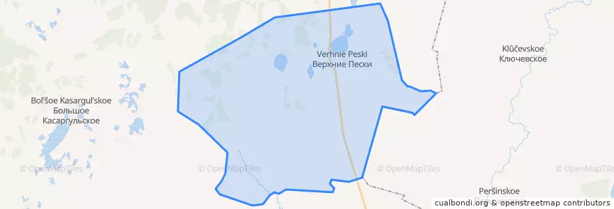 Mapa de ubicacion de Верхнепесковский сельсовет.
