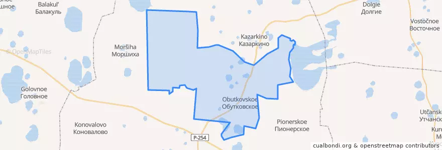 Mapa de ubicacion de Обутковский сельсовет.