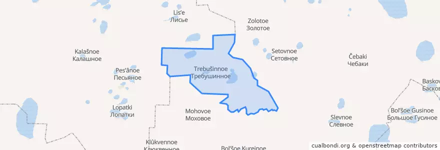 Mapa de ubicacion de Требушинненский сельсовет.