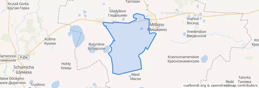 Mapa de ubicacion de Островнинский сельсовет.