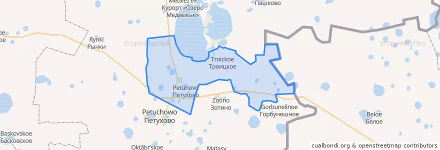 Mapa de ubicacion de Петуховский сельсовет.