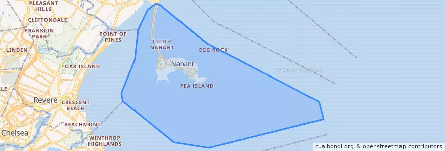 Mapa de ubicacion de Nahant.