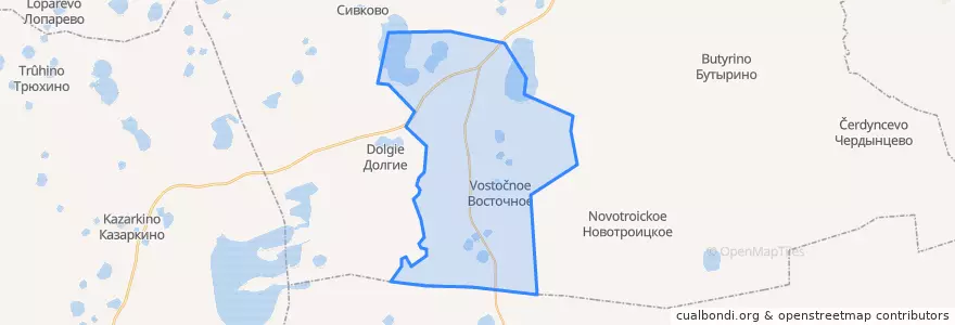Mapa de ubicacion de Восточный сельсовет.