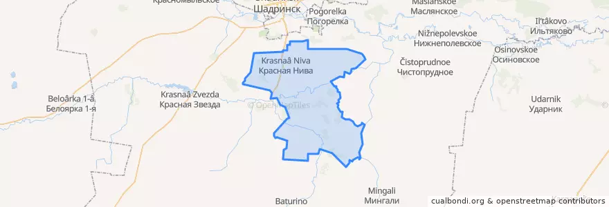 Mapa de ubicacion de Краснонивинский сельсовет.