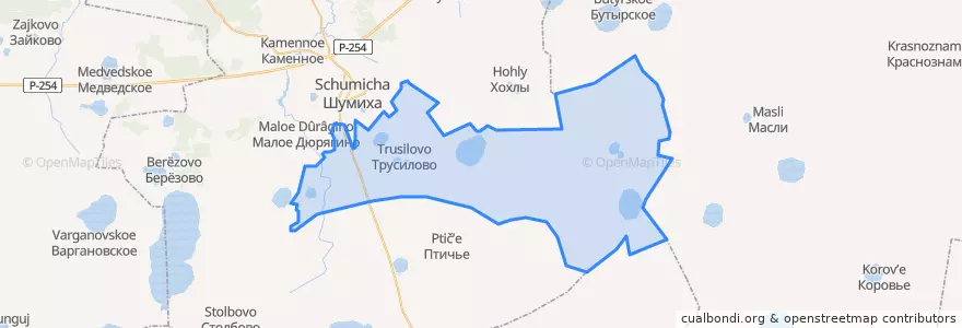Mapa de ubicacion de Трусиловский сельсовет.