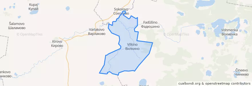 Mapa de ubicacion de Вилкинский сельсовет.