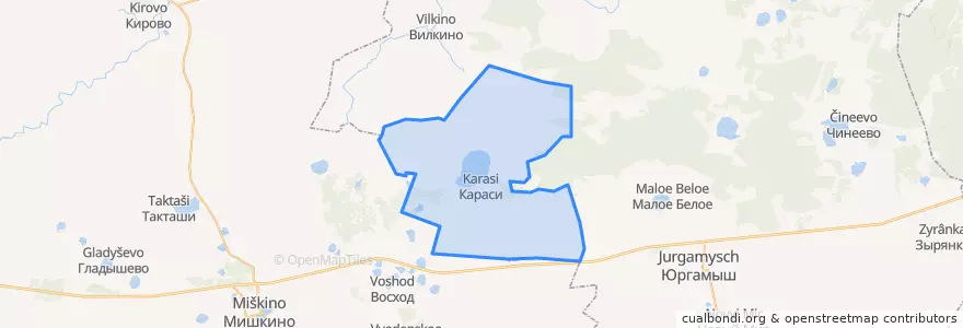 Mapa de ubicacion de Карасинский сельсовет.