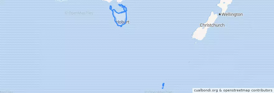 Mapa de ubicacion de تسمانيا.