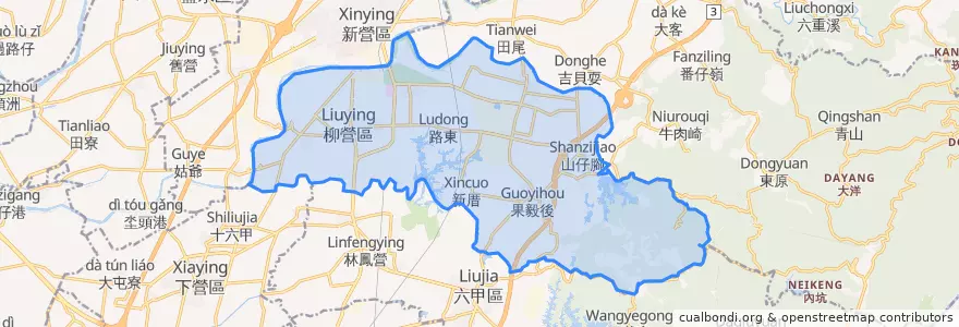 Mapa de ubicacion de Distretto di Liuying.
