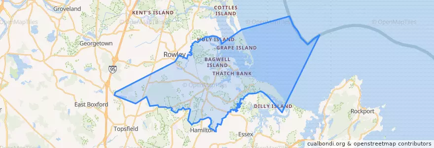 Mapa de ubicacion de Ipswich.