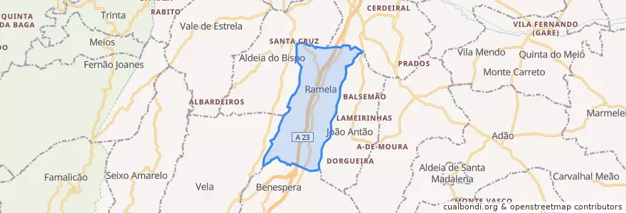 Mapa de ubicacion de Ramela.