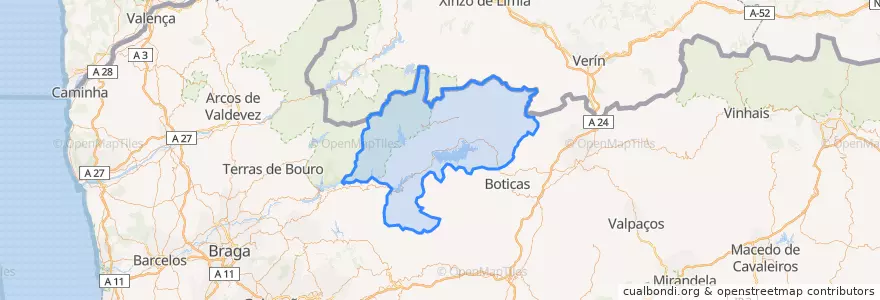 Mapa de ubicacion de Montalegre.