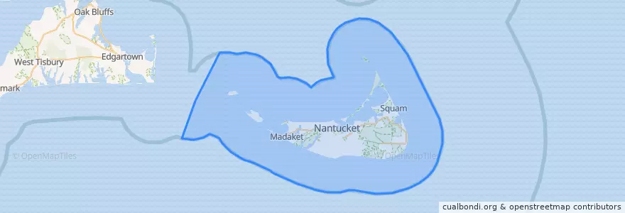 Mapa de ubicacion de Nantucket County.