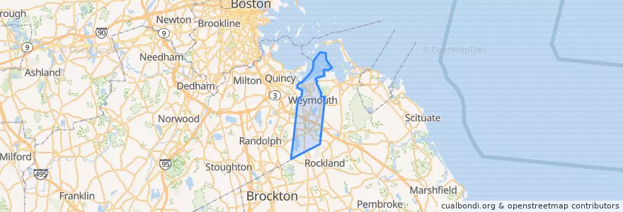 Mapa de ubicacion de Weymouth.