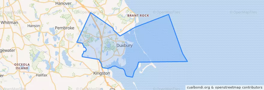 Mapa de ubicacion de Duxbury.