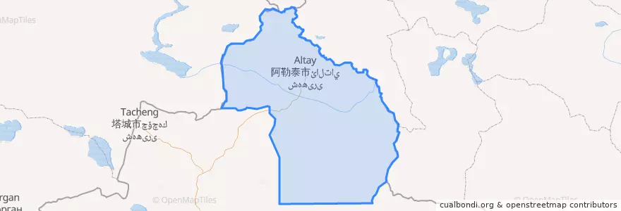 Mapa de ubicacion de Altay Prefecture.