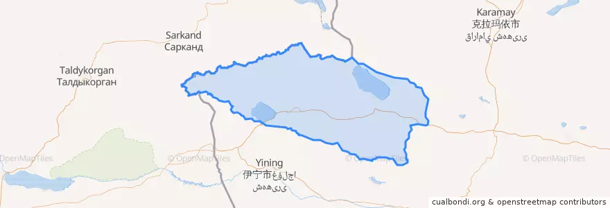 Mapa de ubicacion de Борталын 博尔塔拉蒙古自治州.
