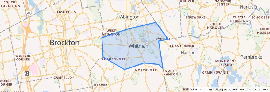 Mapa de ubicacion de Whitman.