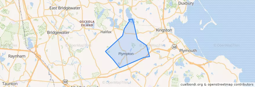 Mapa de ubicacion de Plympton.