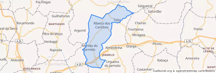 Mapa de ubicacion de Jarmelo São Miguel.