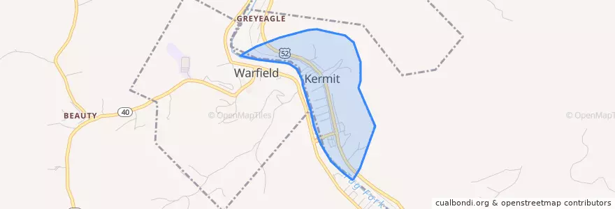 Mapa de ubicacion de Kermit.