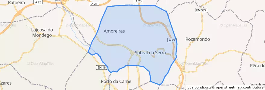 Mapa de ubicacion de Sobral da Serra.