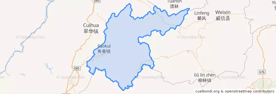 Mapa de ubicacion de Yiliang County.