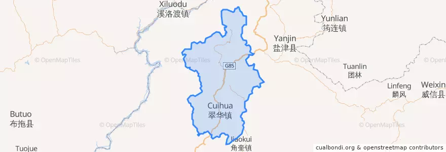 Mapa de ubicacion de 大关县.