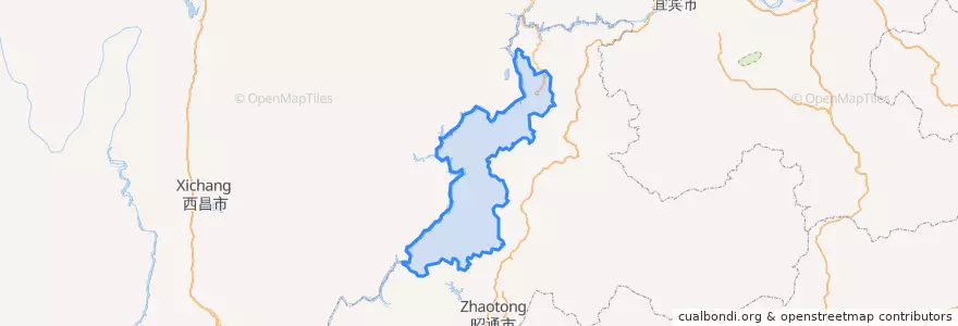 Mapa de ubicacion de 永善县.