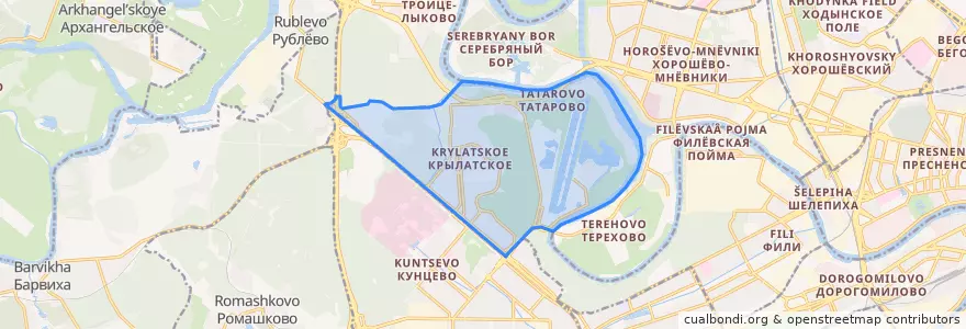Mapa de ubicacion de район Крылатское.