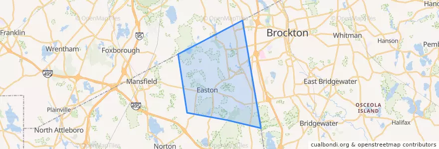Mapa de ubicacion de Easton.