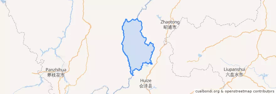 Mapa de ubicacion de Qiaojia County.