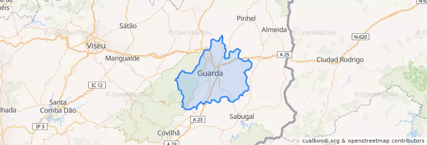 Mapa de ubicacion de Guarda.