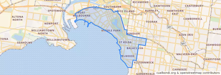 Mapa de ubicacion de City of Port Phillip.