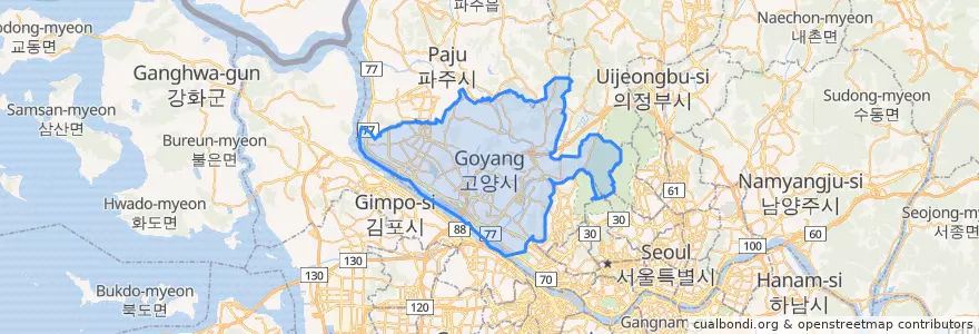 Mapa de ubicacion de Goyang-si.