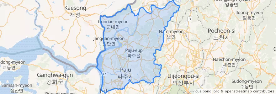 Mapa de ubicacion de Paju.