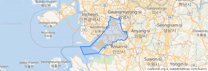 Mapa de ubicacion de Siheung-si.