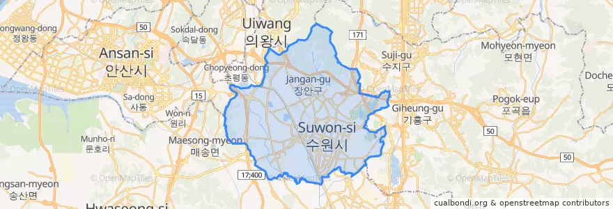Mapa de ubicacion de Suwon-si.