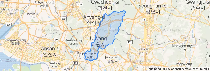 Mapa de ubicacion de Uiwang-si.