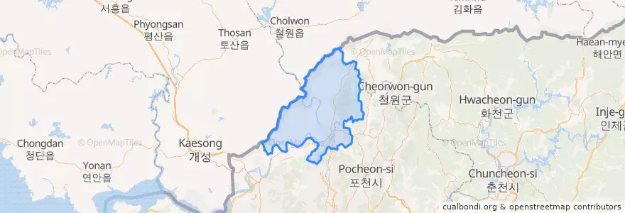Mapa de ubicacion de 연천군.